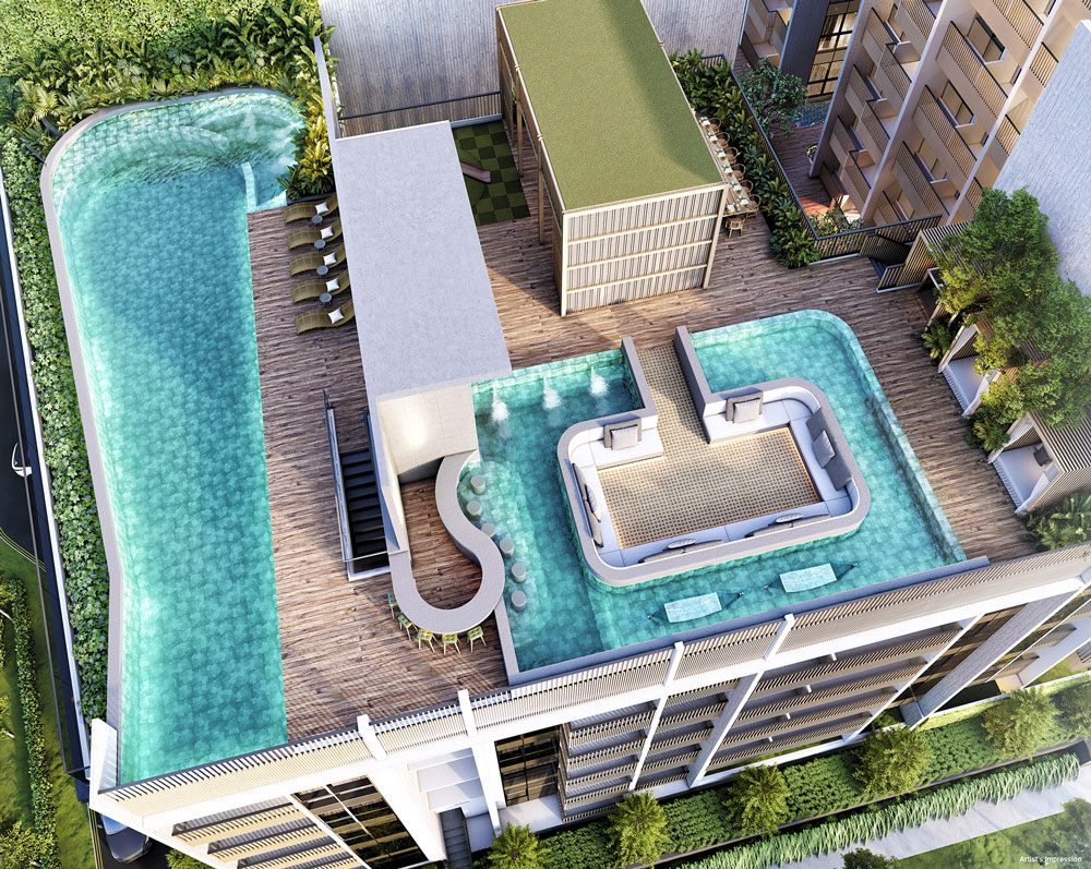 Mori Condo with Aerial Pool View