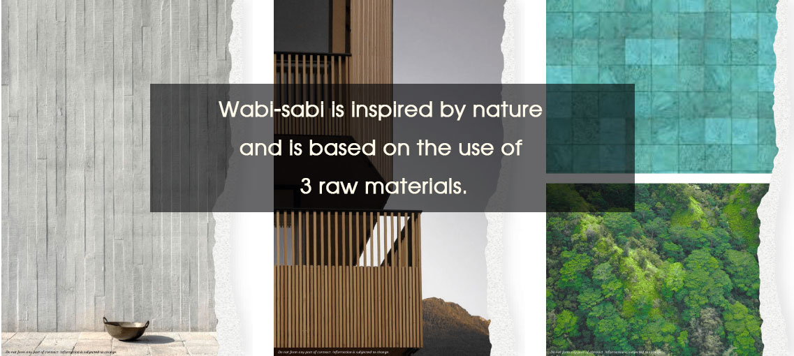 3 raw materials in Wabi-Sabi Design at Mori Condo